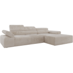 Narożnik z elektrycznym sterowaniem RILASSO L - strona prawa - beżowy, sztruks