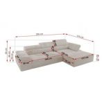 Narożnik z elektrycznym sterowaniem RILASSO L - strona prawa - beżowy, sztruks