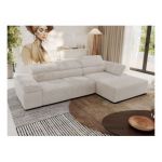 Narożnik z elektrycznym sterowaniem RILASSO L - strona prawa - beżowy, sztruks