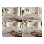 Narożnik z elektrycznym sterowaniem RILASSO L - strona prawa - beżowy, sztruks