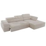 Narożnik z elektrycznym sterowaniem RILASSO L - strona prawa - beżowy, sztruks