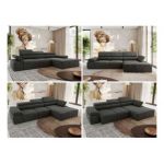 Narożnik z elektrycznym sterowaniem RILASSO L - strona prawa - ciemnoszary, welwet