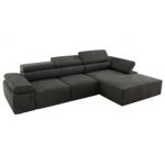 Narożnik z elektrycznym sterowaniem RILASSO L - strona prawa - ciemnoszary, welwet