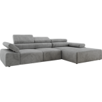 Narożnik z elektrycznym sterowaniem RILASSO L - strona prawa - jasnoszary, welwet