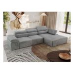 Narożnik z elektrycznym sterowaniem RILASSO L - strona prawa - jasnoszary, welwet