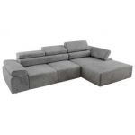 Narożnik z elektrycznym sterowaniem RILASSO L - strona prawa - jasnoszary, welwet