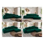 Narożnik z elektrycznym sterowaniem RILASSO L - strona prawa - ciemnozielony, welwet