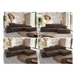 Narożnik z elektrycznym sterowaniem RILASSO L - strona prawa - brązowy, welwet