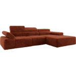 Narożnik z elektrycznym sterowaniem RILASSO L - strona prawa - pomarańczowy, plusz