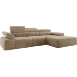 Narożnik z elektrycznym sterowaniem RILASSO L - strona prawa - beżowy, plusz