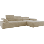 Narożnik z elektrycznym sterowaniem RILASSO L - strona prawa - kremowy, plusz