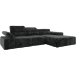 Narożnik z elektrycznym sterowaniem RILASSO L - strona prawa - ciemnoszary, plusz