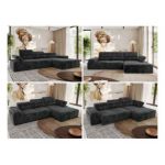 Narożnik z elektrycznym sterowaniem RILASSO L - strona prawa - ciemnoszary, plusz