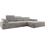 Narożnik z elektrycznym sterowaniem RILASSO L - strona prawa - jasnoszary, plusz