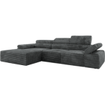 Narożnik z elektrycznym sterowaniem RILASSO L - strona lewa - szary, sztruks