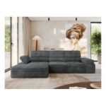 Narożnik z elektrycznym sterowaniem RILASSO L - strona lewa - szary, sztruks