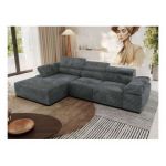 Narożnik z elektrycznym sterowaniem RILASSO L - strona lewa - szary, sztruks