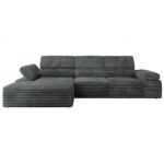 Narożnik z elektrycznym sterowaniem RILASSO L - strona lewa - szary, sztruks