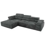 Narożnik z elektrycznym sterowaniem RILASSO L - strona lewa - szary, sztruks