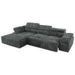 Narożnik z elektrycznym sterowaniem RILASSO L - strona lewa - szary, sztruks