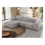 Narożnik z elektrycznym sterowaniem RILASSO L - strona lewa - jasnoszary, sztruks