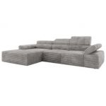 Narożnik z elektrycznym sterowaniem RILASSO L - strona lewa - jasnoszary, sztruks