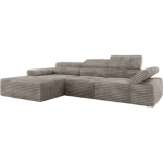 Narożnik z elektrycznym sterowaniem RILASSO L - strona lewa - jasnobrązowy, sztruks