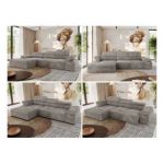 Narożnik z elektrycznym sterowaniem RILASSO L - strona lewa - jasnobrązowy, sztruks