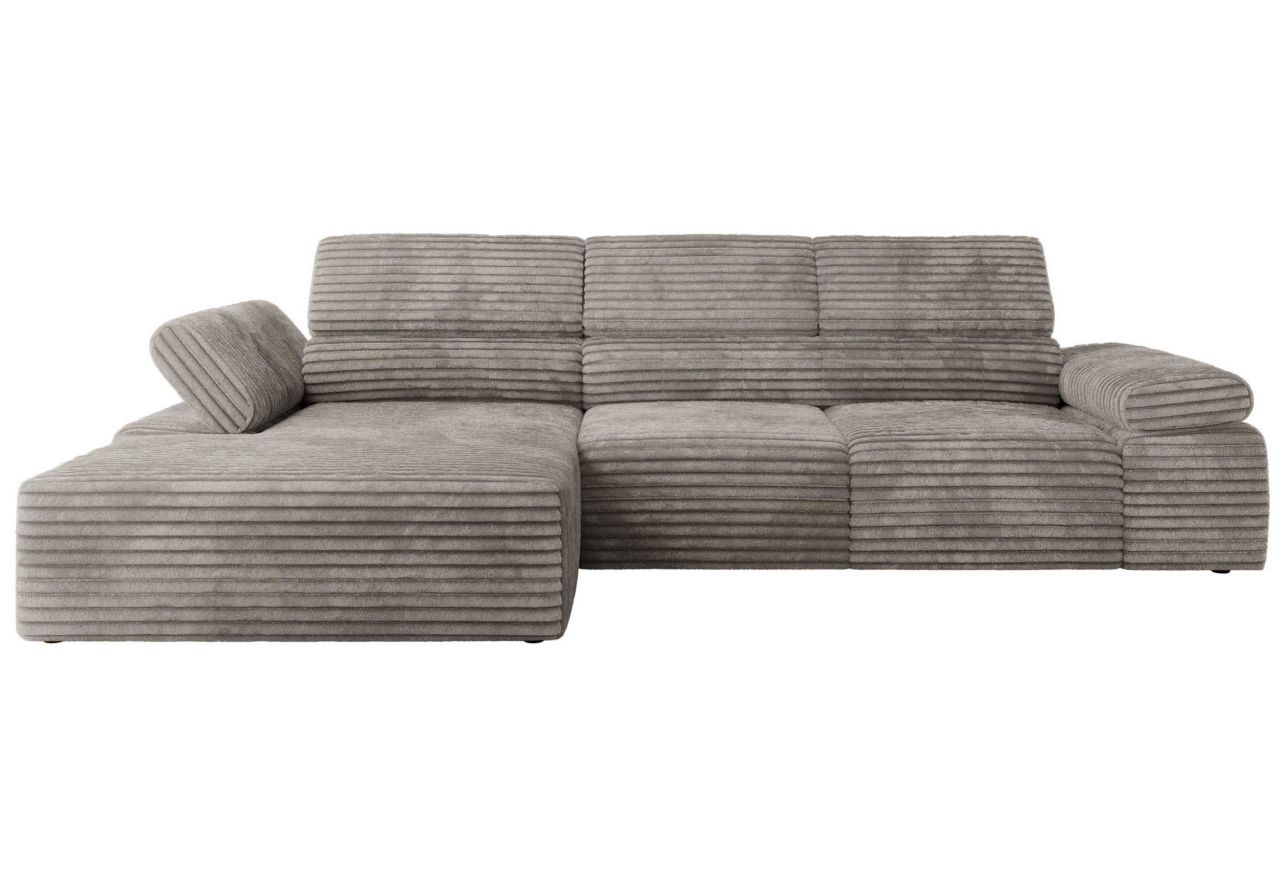 Narożnik z elektrycznym sterowaniem RILASSO L - strona lewa - jasnobrązowy, sztruks