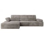 Narożnik z elektrycznym sterowaniem RILASSO L - strona lewa - jasnobrązowy, sztruks