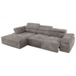 Narożnik z elektrycznym sterowaniem RILASSO L - strona lewa - jasnobrązowy, sztruks