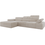 Narożnik z elektrycznym sterowaniem RILASSO L - strona lewa - beżowy, sztruks