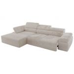 Narożnik z elektrycznym sterowaniem RILASSO L - strona lewa - beżowy, sztruks