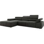 Narożnik z elektrycznym sterowaniem RILASSO L - strona lewa - ciemnoszary, welwet