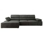 Narożnik z elektrycznym sterowaniem RILASSO L - strona lewa - ciemnoszary, welwet