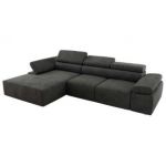 Narożnik z elektrycznym sterowaniem RILASSO L - strona lewa - ciemnoszary, welwet