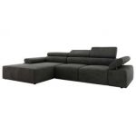 Narożnik z elektrycznym sterowaniem RILASSO L - strona lewa - ciemnoszary, welwet