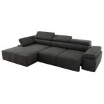 Narożnik z elektrycznym sterowaniem RILASSO L - strona lewa - ciemnoszary, welwet