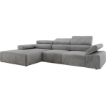 Narożnik z elektrycznym sterowaniem RILASSO L - strona lewa - jasnoszary, welwet