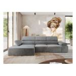 Narożnik z elektrycznym sterowaniem RILASSO L - strona lewa - jasnoszary, welwet