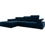 Narożnik z elektrycznym sterowaniem RILASSO L - strona lewa - ciemnoniebieski, welwet