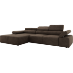Narożnik z elektrycznym sterowaniem RILASSO L - strona lewa - brązowy, welwet