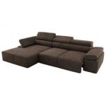 Narożnik z elektrycznym sterowaniem RILASSO L - strona lewa - brązowy, welwet