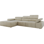 Narożnik z elektrycznym sterowaniem RILASSO L - strona lewa - beżowy, welwet