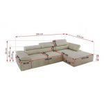 Narożnik z elektrycznym sterowaniem RILASSO L - strona lewa - beżowy, welwet