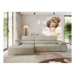 Narożnik z elektrycznym sterowaniem RILASSO L - strona lewa - beżowy, welwet