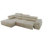 Narożnik z elektrycznym sterowaniem RILASSO L - strona lewa - beżowy, welwet