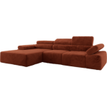 Narożnik z elektrycznym sterowaniem RILASSO L - strona lewa - pomarańczowy, plusz