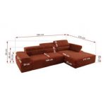 Narożnik z elektrycznym sterowaniem RILASSO L - strona lewa - pomarańczowy, plusz