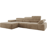 Narożnik z elektrycznym sterowaniem RILASSO L - strona lewa - beżowy, plusz